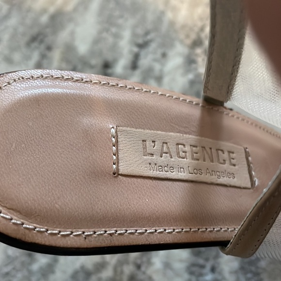 L’Agence Black and Orange Striped Mesh Heels - Picture 4 of 7